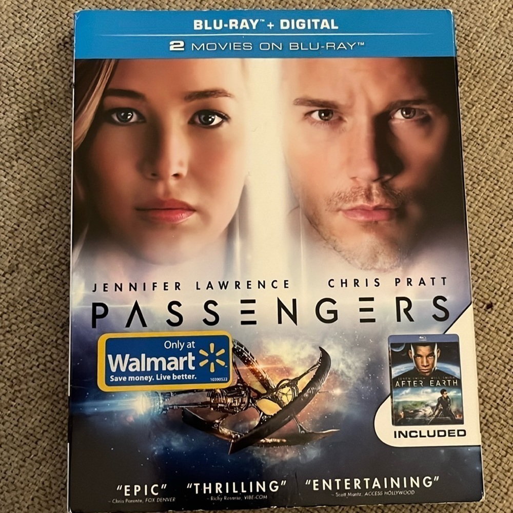 Passengers blu ray disc movie+after earth free